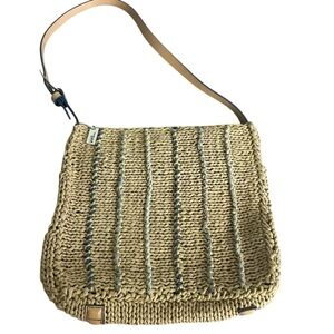 The Sak Tan and Blue Textured Shoulder Bag